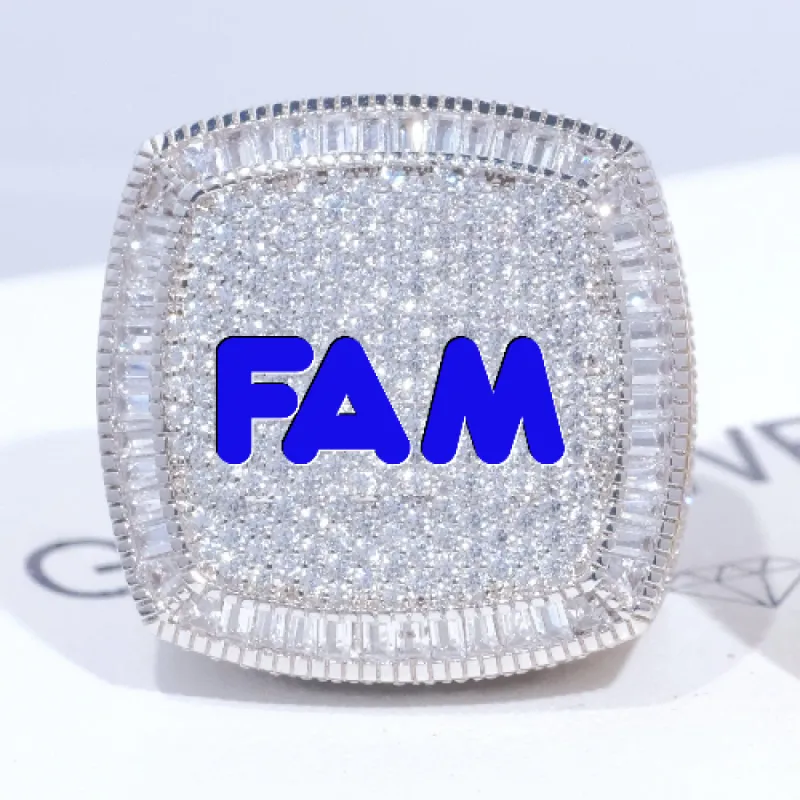 CUSTOM LETTER 3D ICED RING sold by The GUU Shop