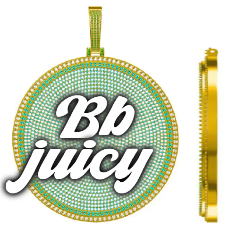 CUSTOM LETTER NECKLACE 3D BIG DISC sold by The GUU Shop