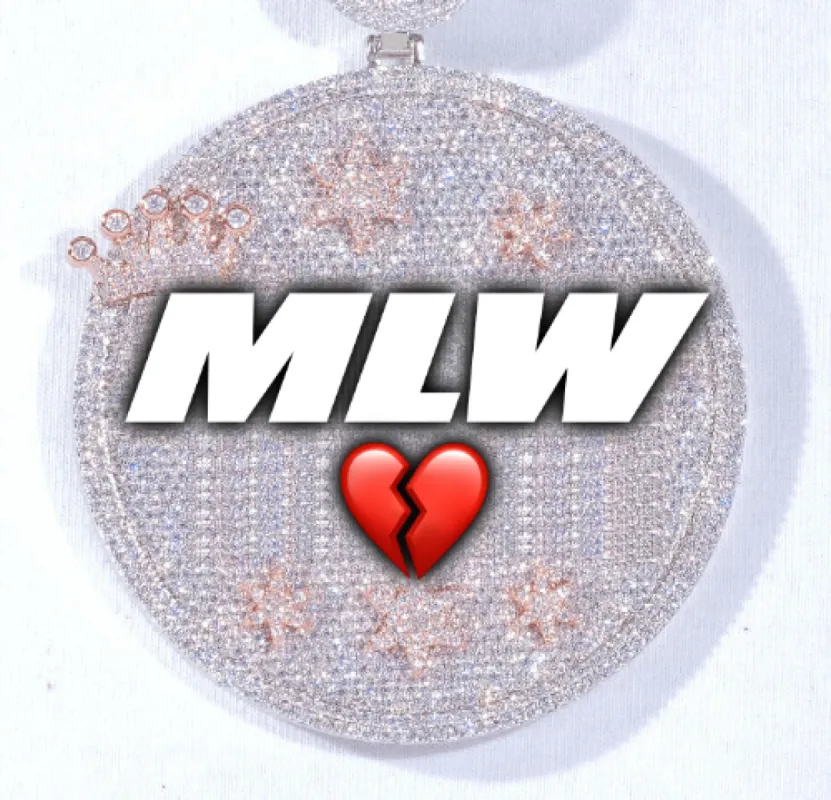 CUSTOM LETTER NECKLACE 3D BIG CROWN DISC sold by The GUU Shop