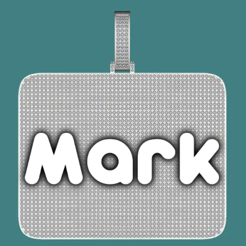 CUSTOM LETTER NECKLACE 3D BIG SQUARE sold by The GUU Shop