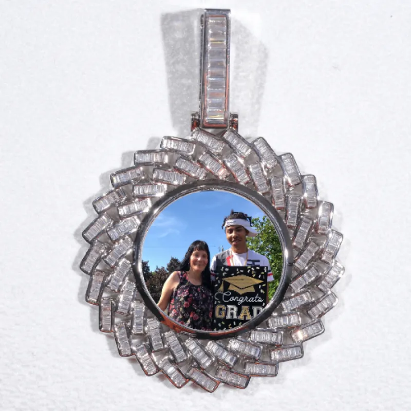 Large 3D Baguette Custom Picture Pendant sold by The GUU Shop