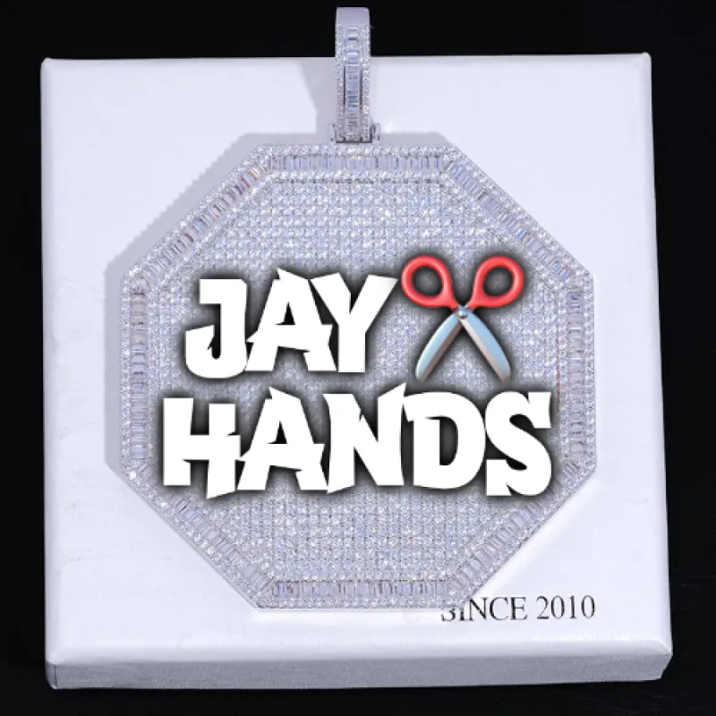 CUSTOM LETTER NECKLACE 3D BIG OCTAGON sold by The GUU Shop