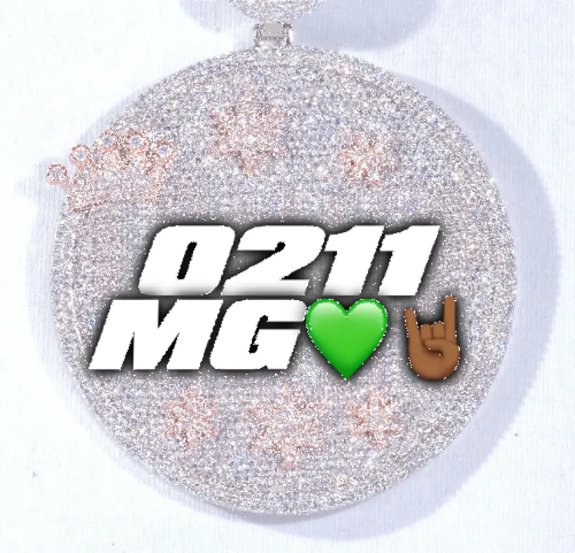 CUSTOM LETTER NECKLACE 3D BIG CROWN DISC sold by The GUU Shop