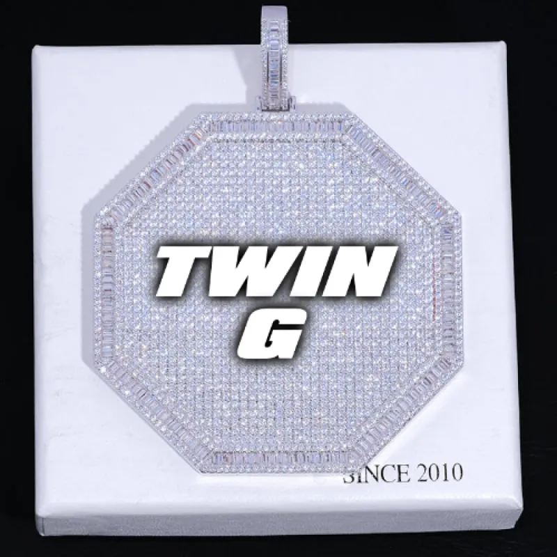 CUSTOM LETTER NECKLACE 3D BIG OCTAGON made by The GUU Shop