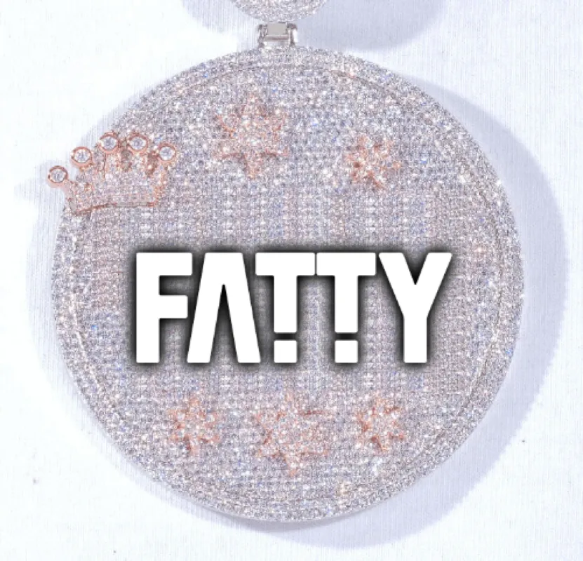 CUSTOM LETTER NECKLACE 3D BIG CROWN DISC sold by The GUU Shop