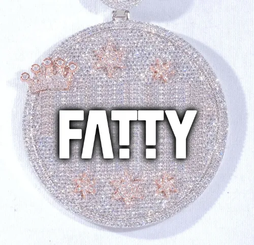 CUSTOM LETTER NECKLACE 3D BIG CROWN DISC sold by The GUU Shop