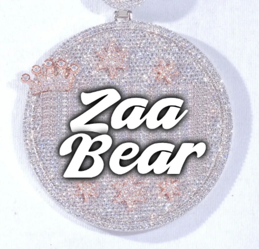 CUSTOM LETTER NECKLACE 3D BIG CROWN DISC sold by The GUU Shop