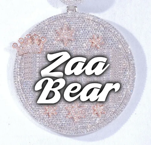 CUSTOM LETTER NECKLACE 3D BIG CROWN DISC sold by The GUU Shop