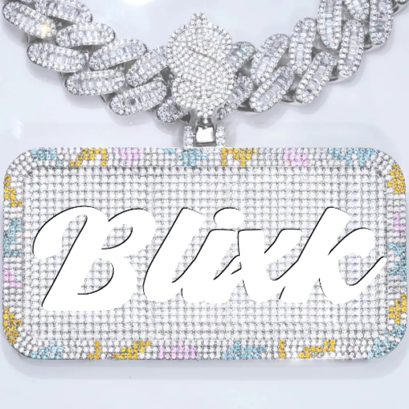 CUSTOM LETTER NECKLACE 3D COLORFUL SQUARE sold by The GUU Shop