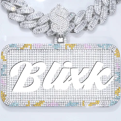 CUSTOM LETTER NECKLACE 3D COLORFUL SQUARE sold by The GUU Shop