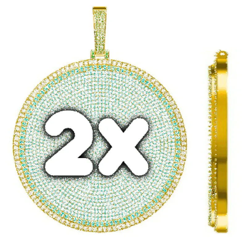 CUSTOM LETTER NECKLACE 3D BIG DISC made by The GUU Shop