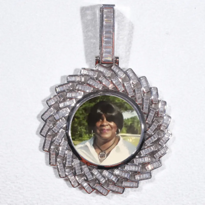 Large 3D Baguette Custom Picture Pendant sold by The GUU Shop