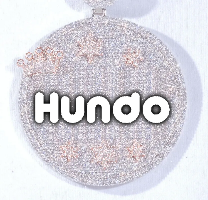 CUSTOM LETTER NECKLACE 3D BIG CROWN DISC sold by The GUU Shop