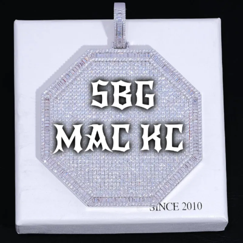 CUSTOM LETTER NECKLACE 3D BIG OCTAGON sold by The GUU Shop
