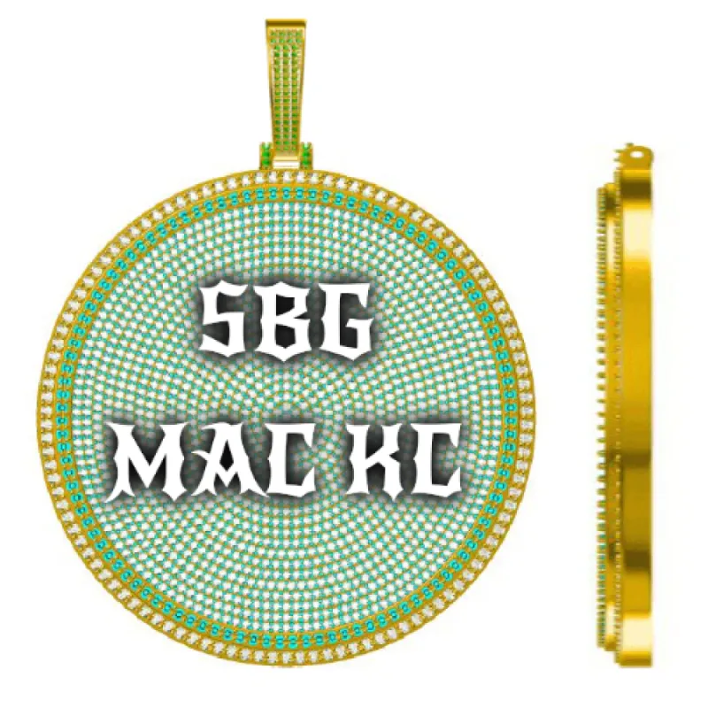 CUSTOM LETTER NECKLACE 3D BIG DISC sold by The GUU Shop