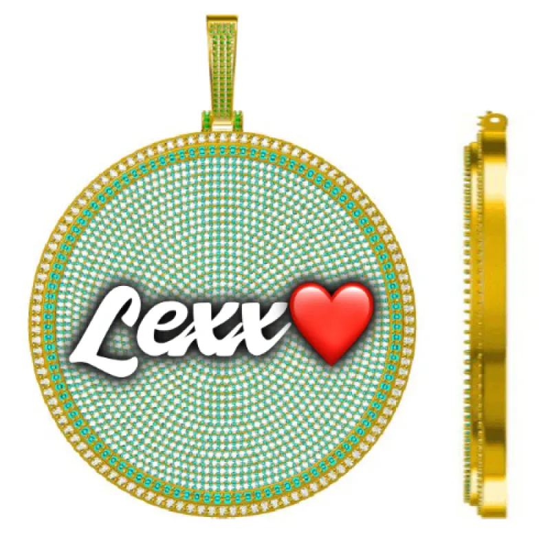 CUSTOM LETTER NECKLACE 3D BIG DISC made by The GUU Shop