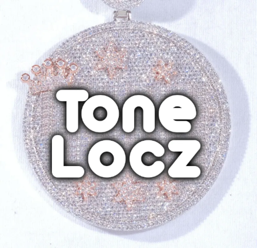 CUSTOM LETTER NECKLACE 3D BIG CROWN DISC sold by The GUU Shop