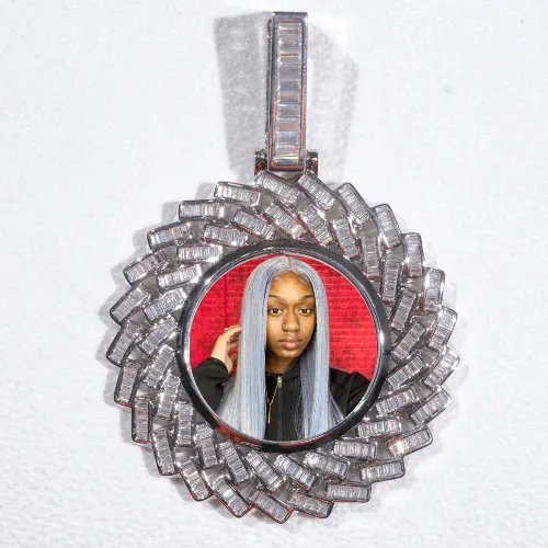 Large 3D Baguette Custom Picture Pendant sold by The GUU Shop