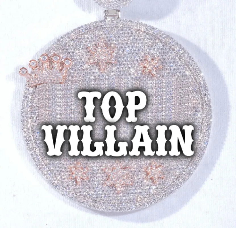 CUSTOM LETTER NECKLACE 3D BIG CROWN DISC sold by The GUU Shop