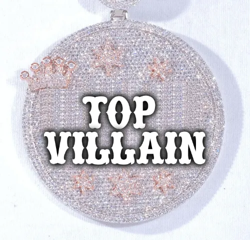 CUSTOM LETTER NECKLACE 3D BIG CROWN DISC sold by The GUU Shop