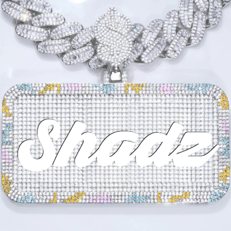 CUSTOM LETTER NECKLACE 3D COLORFUL SQUARE sold by The GUU Shop