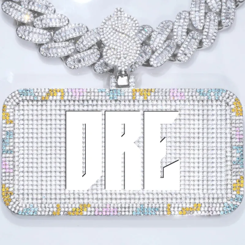 CUSTOM LETTER NECKLACE 3D COLORFUL SQUARE sold by The GUU Shop