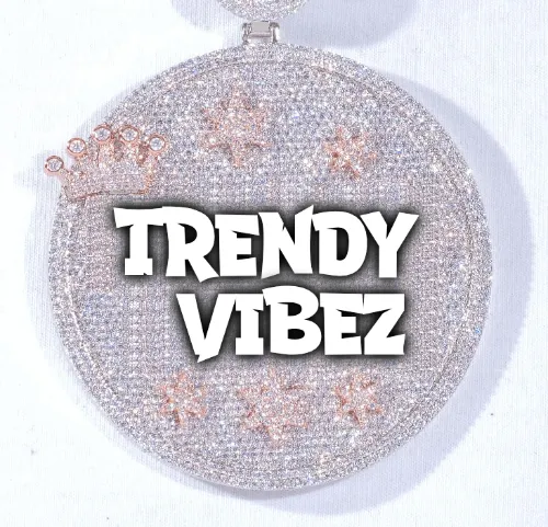 CUSTOM LETTER NECKLACE 3D BIG CROWN DISC sold by The GUU Shop