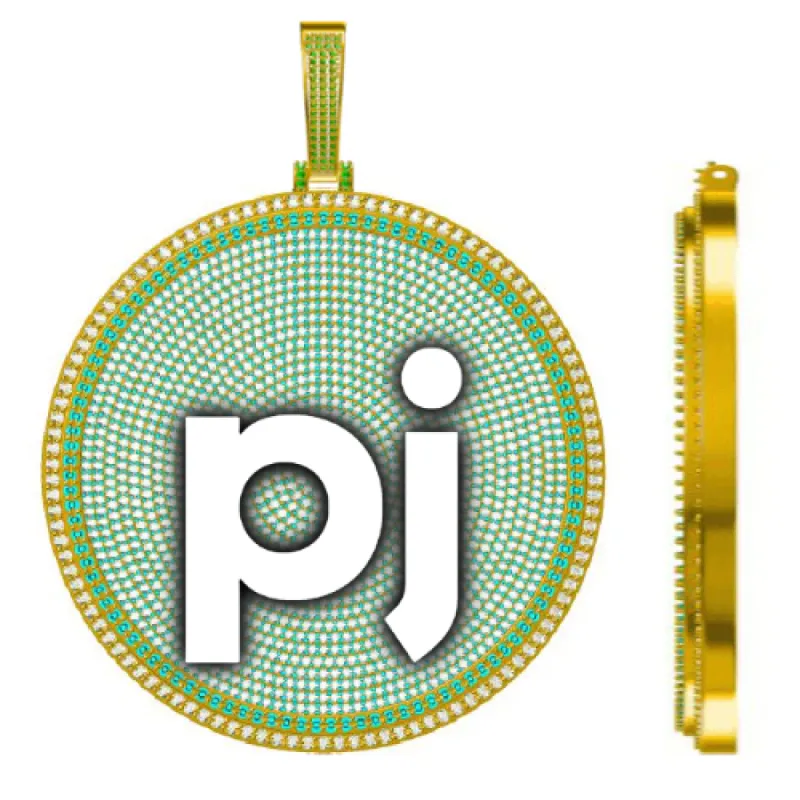 CUSTOM LETTER NECKLACE 3D BIG DISC sold by The GUU Shop