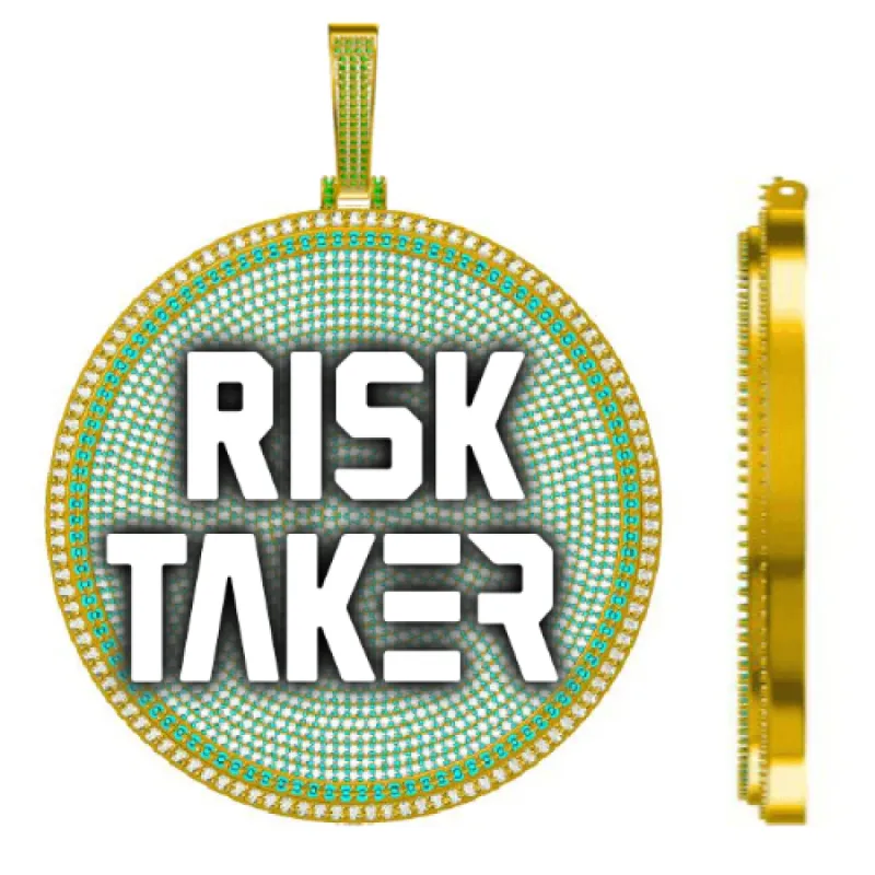 CUSTOM LETTER NECKLACE 3D BIG DISC sold by The GUU Shop