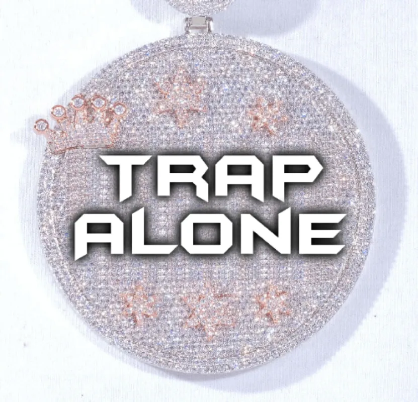 CUSTOM LETTER NECKLACE 3D BIG CROWN DISC sold by The GUU Shop