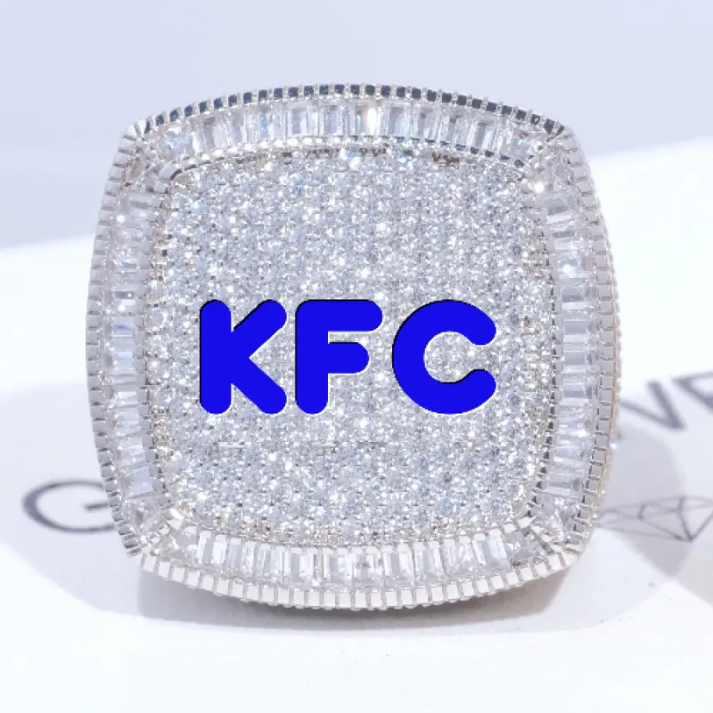 CUSTOM LETTER 3D ICED RING sold by The GUU Shop