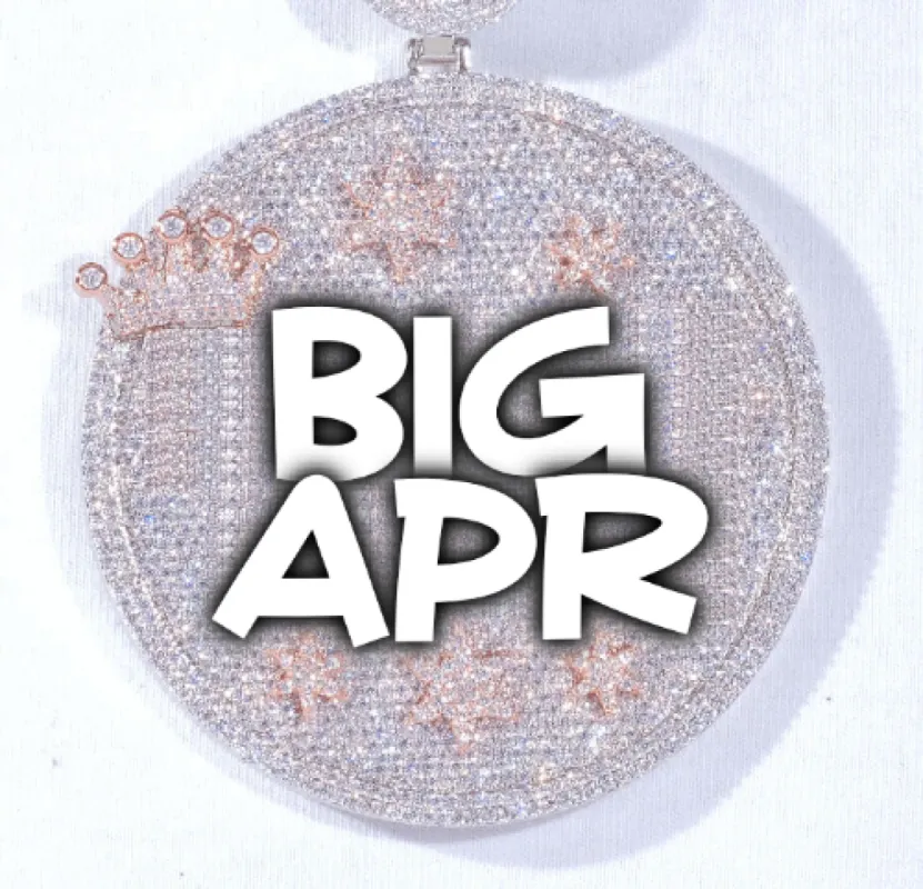 CUSTOM LETTER NECKLACE 3D BIG CROWN DISC sold by The GUU Shop