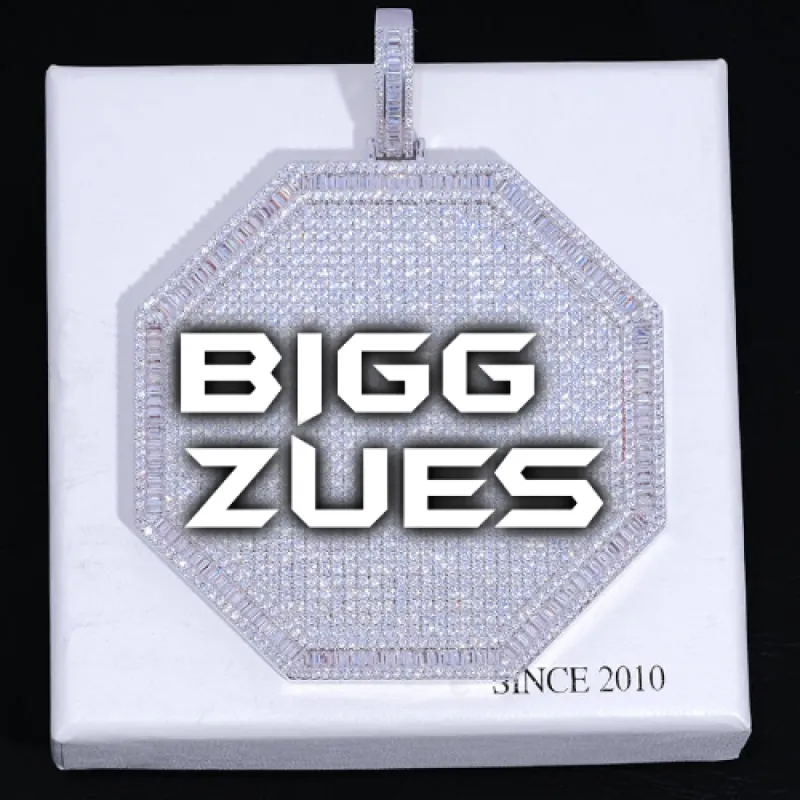 CUSTOM LETTER NECKLACE 3D BIG OCTAGON sold by The GUU Shop