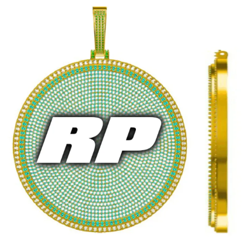 CUSTOM LETTER NECKLACE 3D BIG DISC sold by The GUU Shop