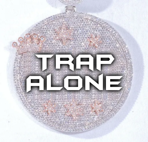 CUSTOM LETTER NECKLACE 3D BIG CROWN DISC sold by The GUU Shop