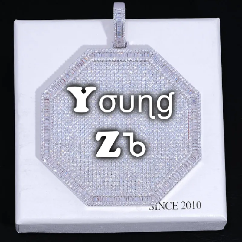 CUSTOM LETTER NECKLACE 3D BIG OCTAGON sold by The GUU Shop