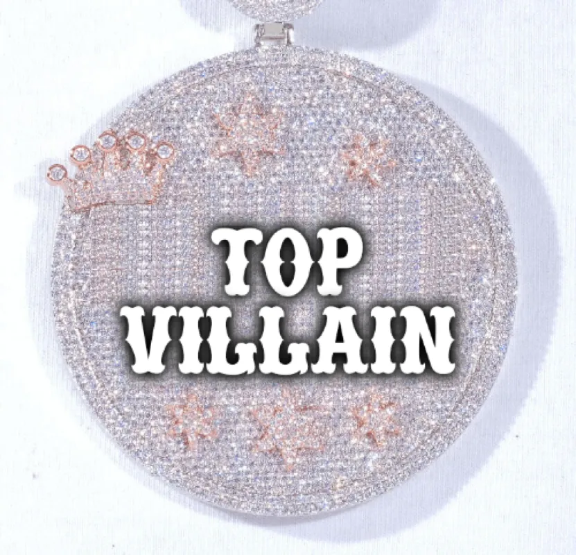 CUSTOM LETTER NECKLACE 3D BIG CROWN DISC made by The GUU Shop