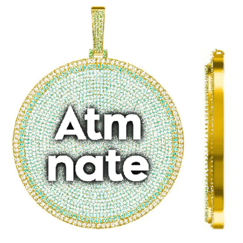 CUSTOM LETTER NECKLACE 3D BIG DISC sold by The GUU Shop