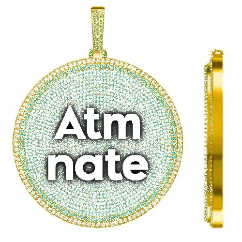 CUSTOM LETTER NECKLACE 3D BIG DISC sold by The GUU Shop