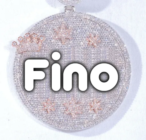 CUSTOM LETTER NECKLACE 3D BIG CROWN DISC sold by The GUU Shop