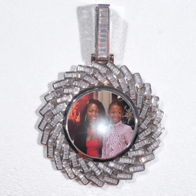 Large 3D Baguette Custom Picture Pendant sold by The GUU Shop