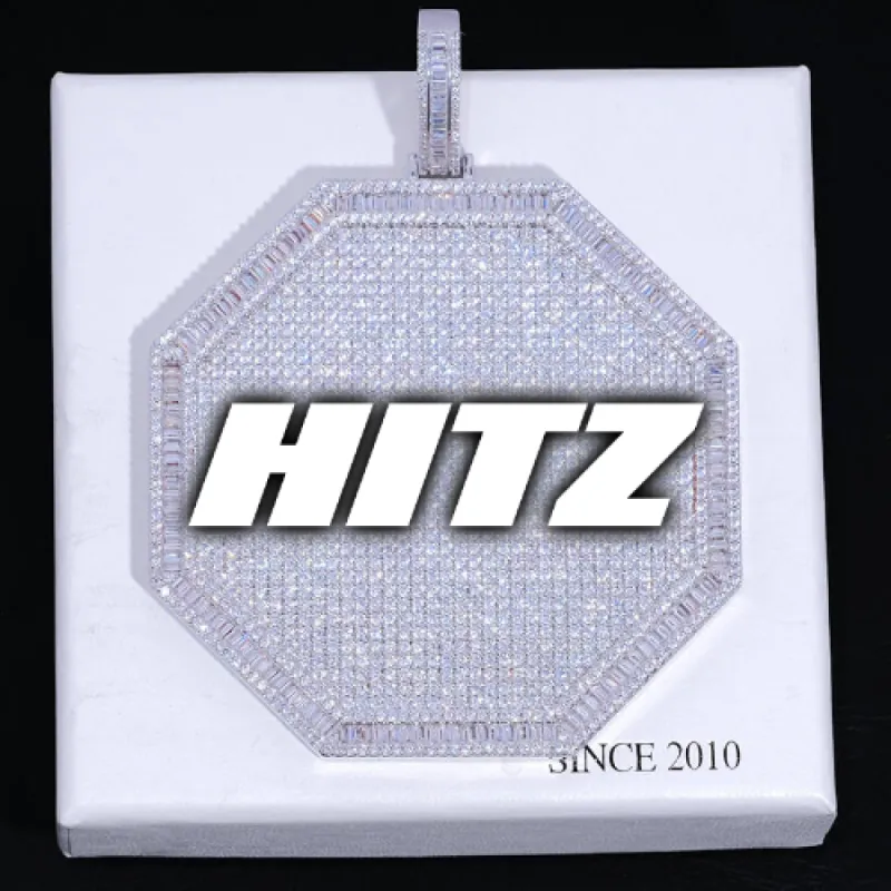 CUSTOM LETTER NECKLACE 3D BIG OCTAGON sold by The GUU Shop