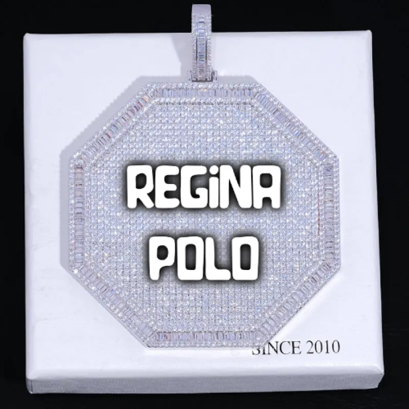 CUSTOM LETTER NECKLACE 3D BIG OCTAGON sold by The GUU Shop