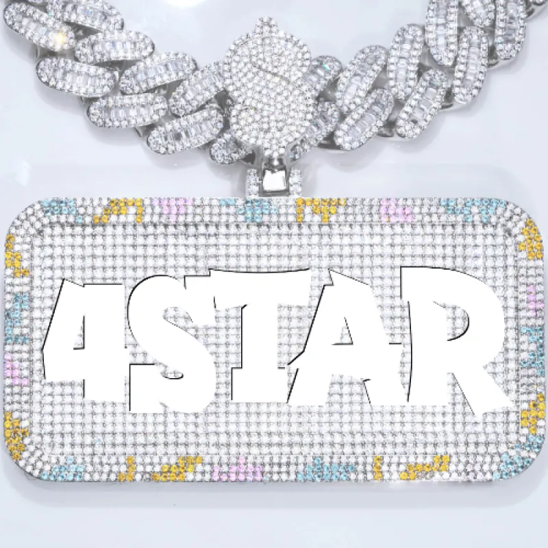 CUSTOM LETTER NECKLACE 3D COLORFUL SQUARE sold by The GUU Shop