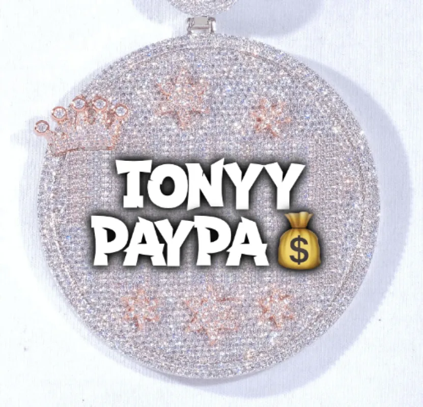 CUSTOM LETTER NECKLACE 3D BIG CROWN DISC sold by The GUU Shop