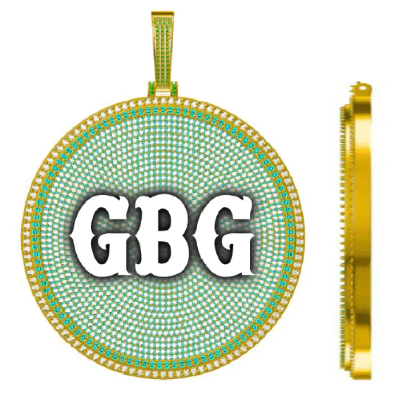 CUSTOM LETTER NECKLACE 3D BIG DISC sold by The GUU Shop