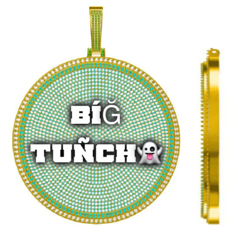 CUSTOM LETTER NECKLACE 3D BIG DISC sold by The GUU Shop