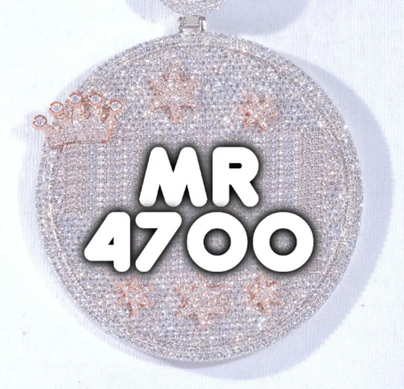 CUSTOM LETTER NECKLACE 3D BIG CROWN DISC sold by The GUU Shop