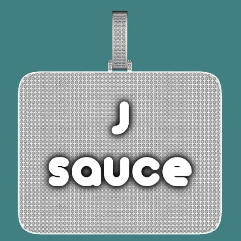 CUSTOM LETTER NECKLACE 3D BIG SQUARE sold by The GUU Shop