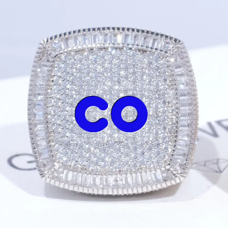 CUSTOM LETTER 3D ICED RING sold by The GUU Shop